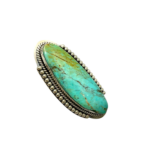 Kingman Stone Slim Oval Ring Adjustable, Handmade in New Mexico