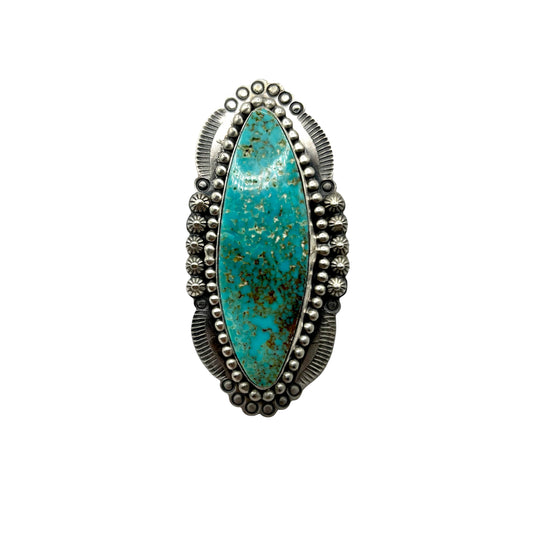 Kingman Stone Oval Ring Adjustable, Handmade in New Mexico