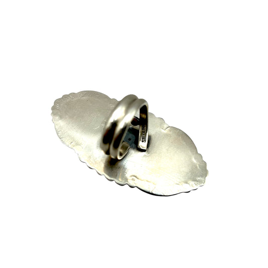Kingman Stone Oval Ring Adjustable, Handmade in New Mexico