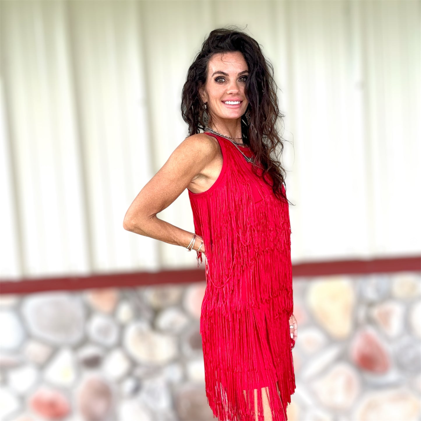 Rhythm & Red Fringe Dress