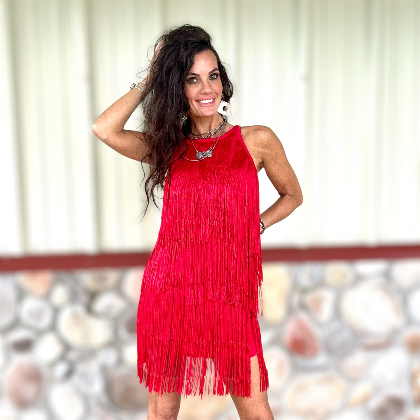 Rhythm & Red Fringe Dress