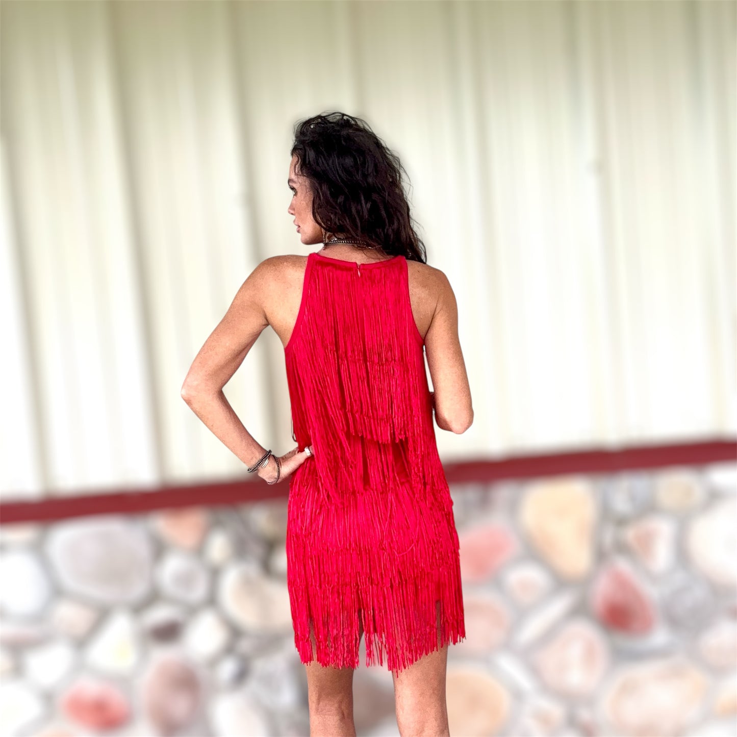 Rhythm & Red Fringe Dress