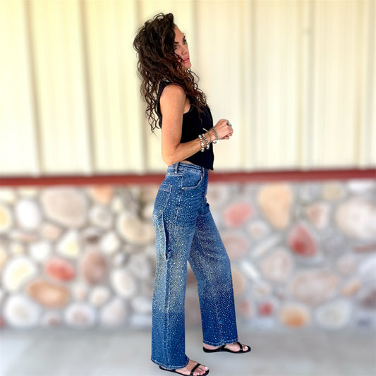 Crystal Cargo Barrel Jeans