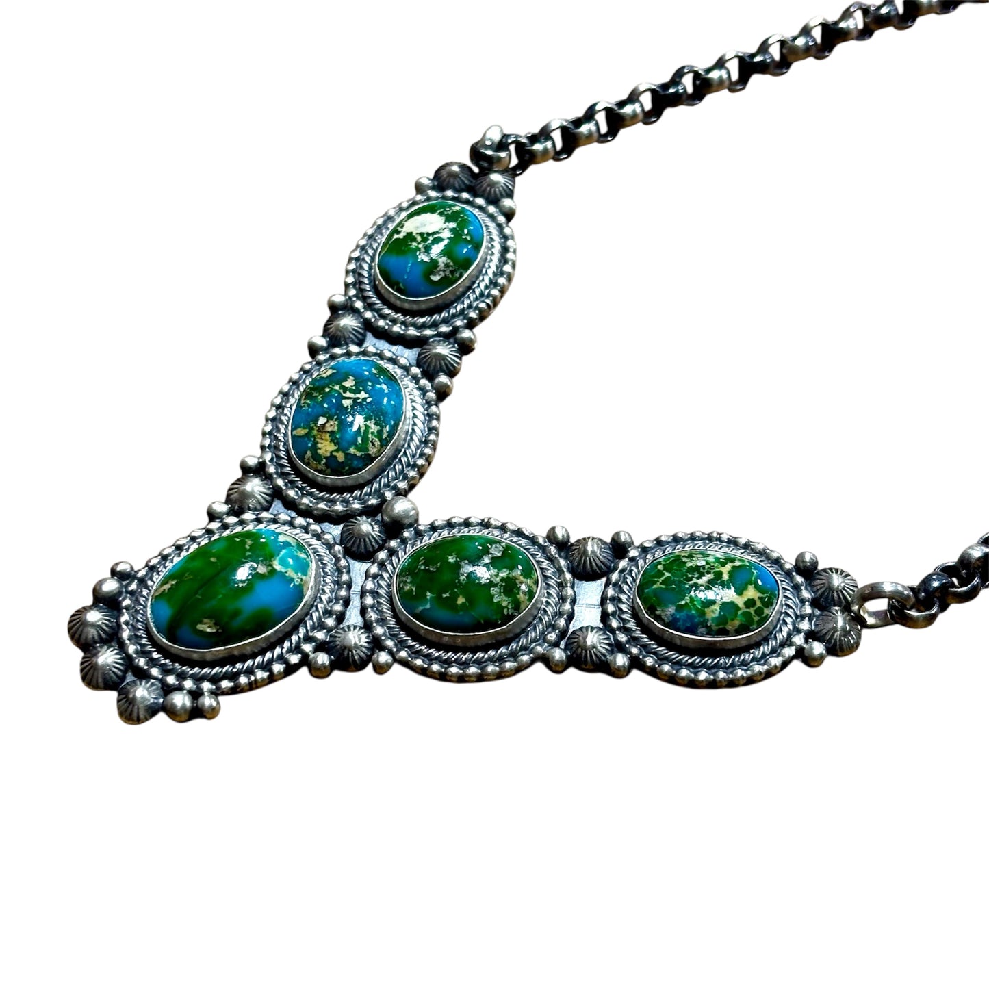 Five Stone Sonoran Gold Statement Necklace