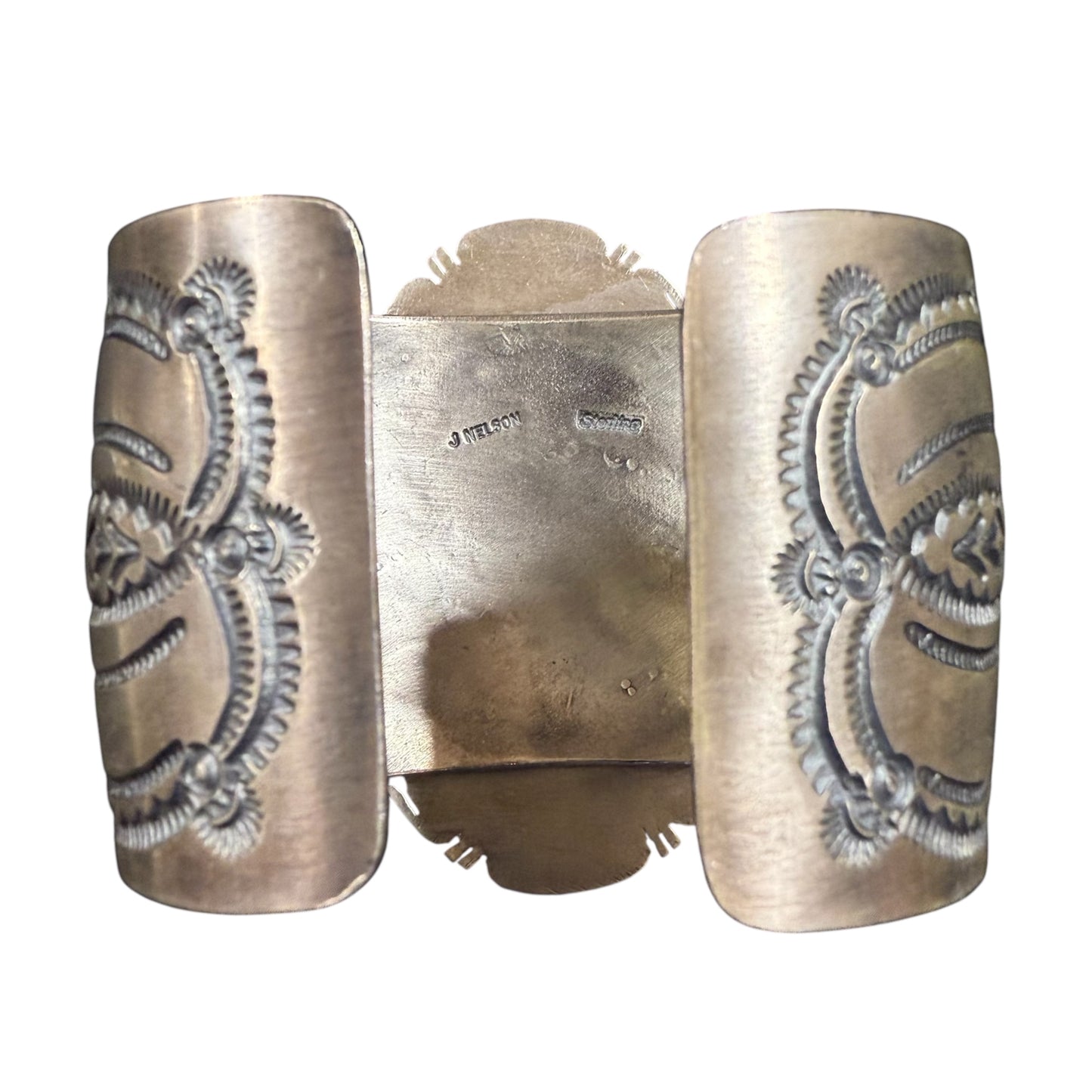 Orange Spiny Cuff by J Nelson, Navajo