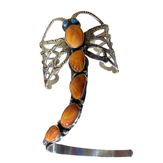 Orange Spiny Dragonfly Cuff by Russell Sam