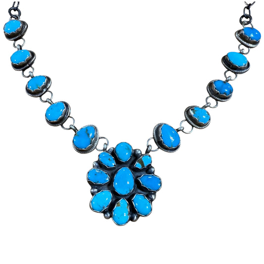 Kingman Turquoise Cluster Necklace by Ella Peters