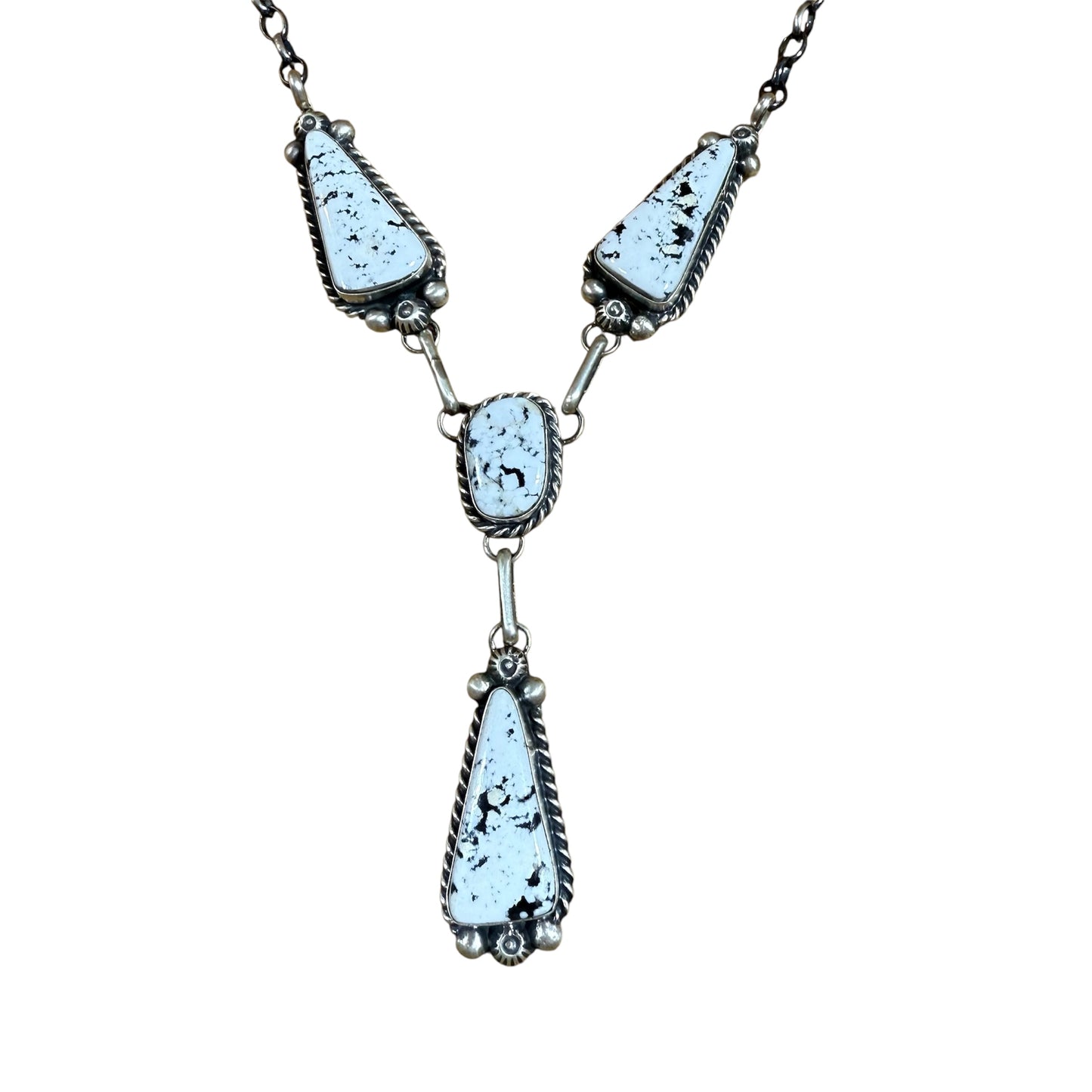 White Buffalo Necklace and Earrings Set