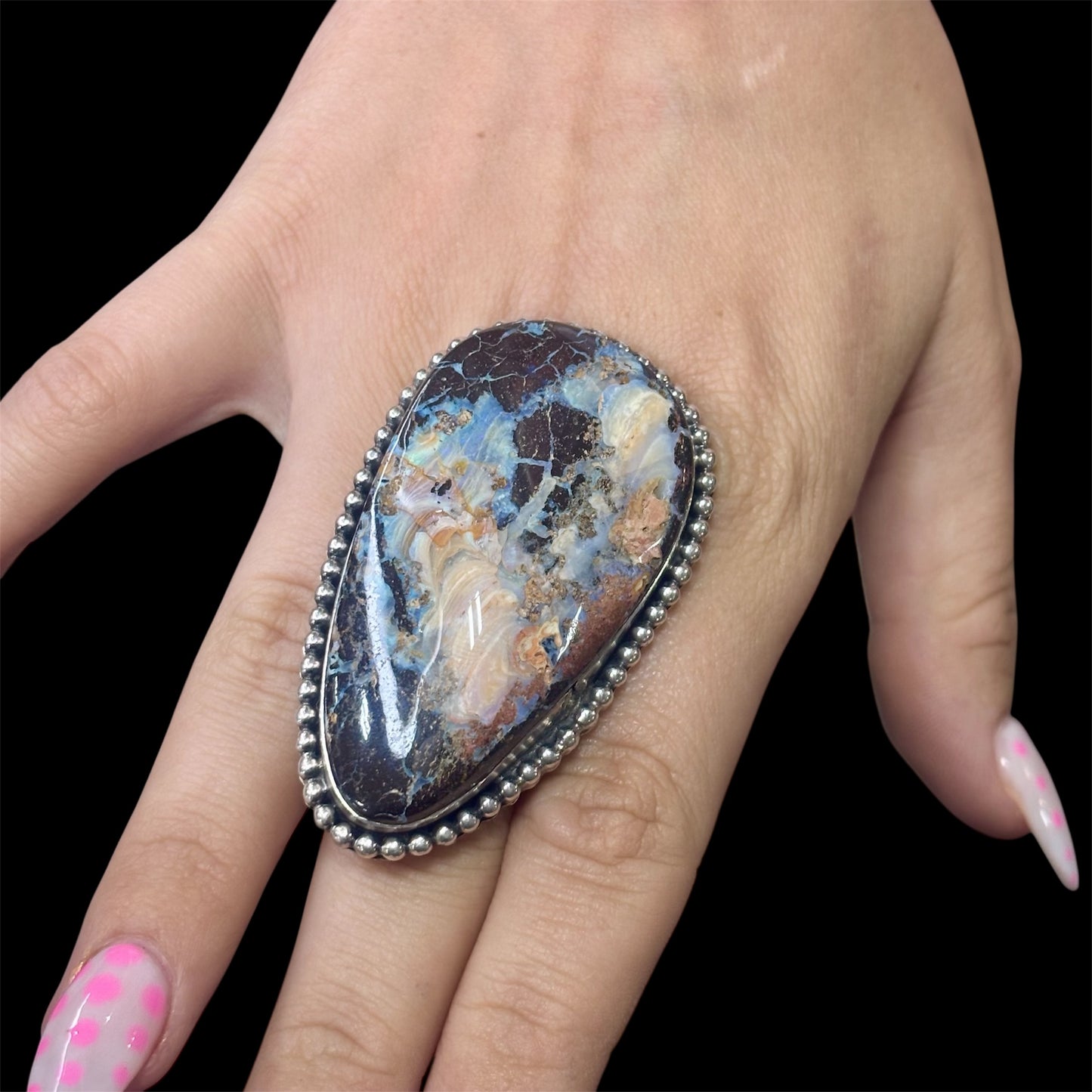 Boulder Opal Ring Adjustable