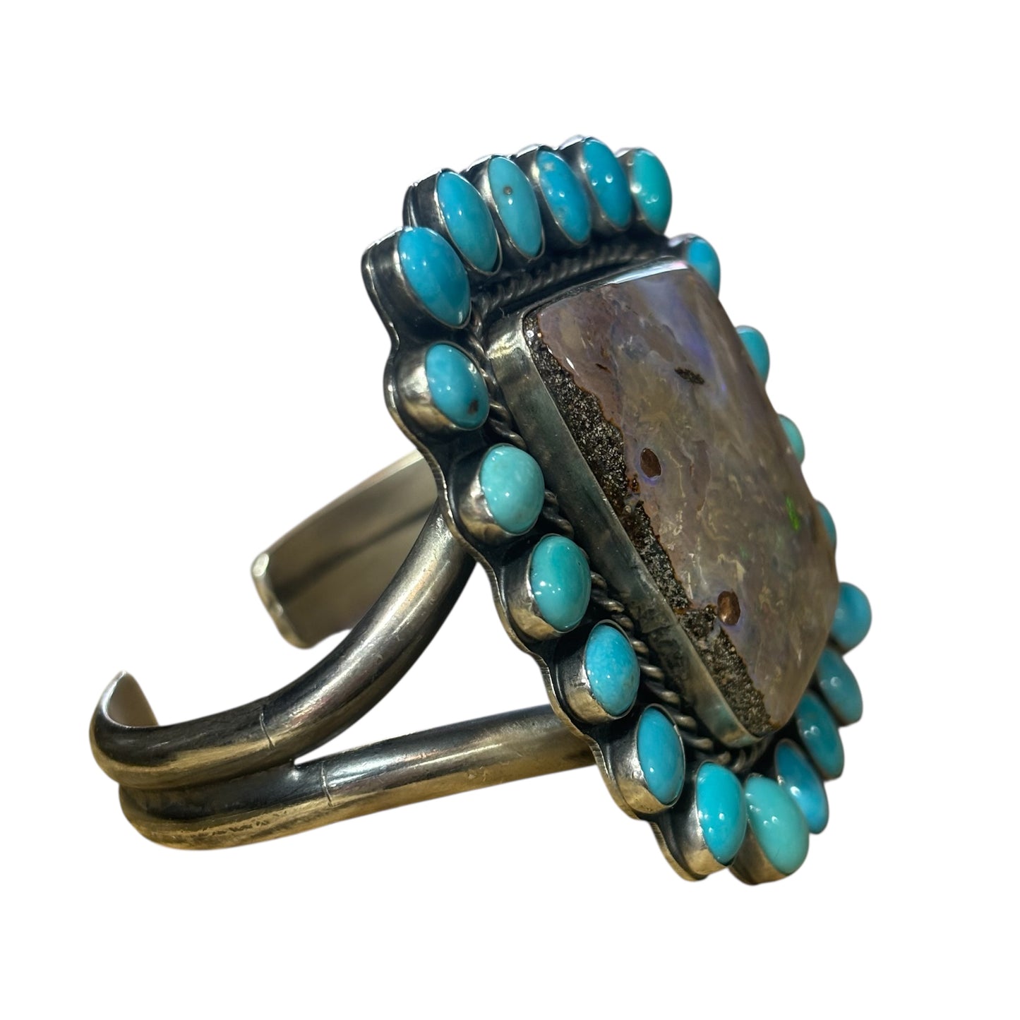 Boulder Opal & Turquoise Statement Cuff