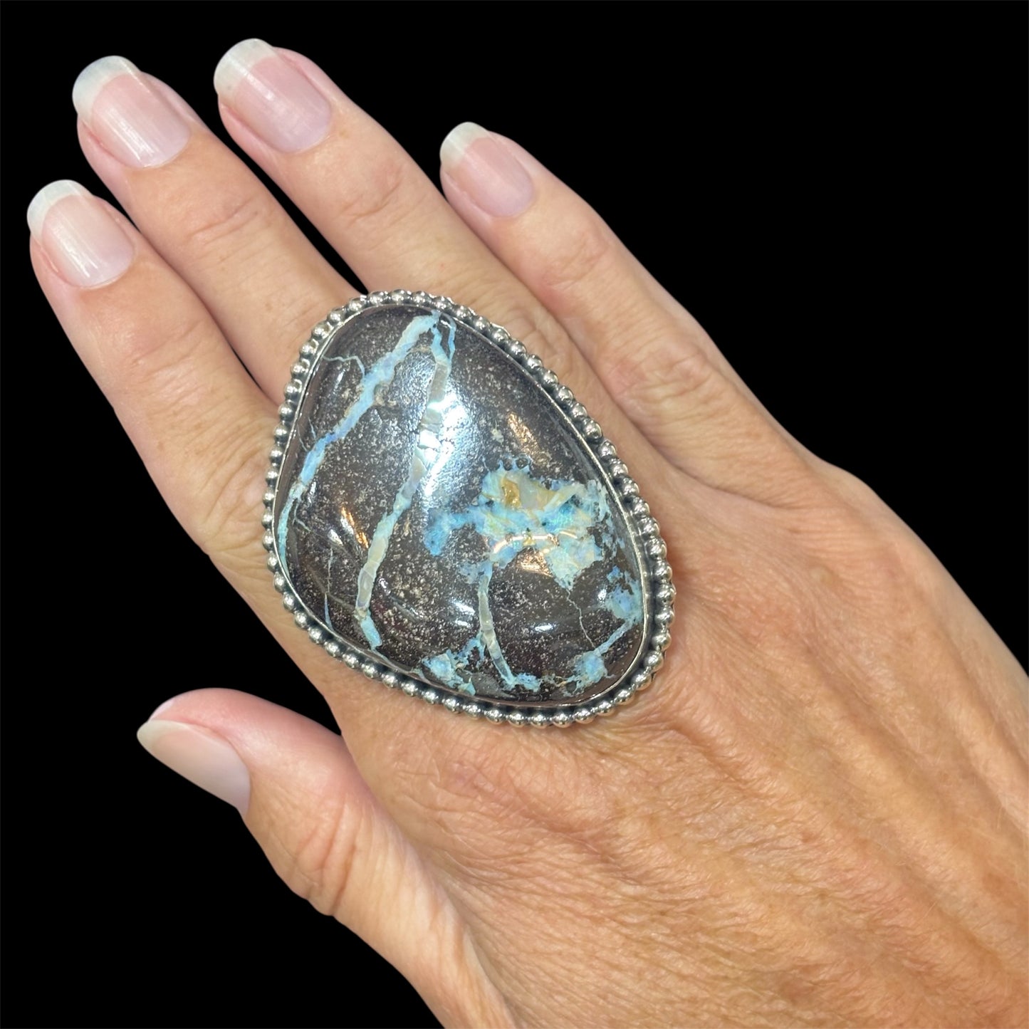 Boulder Opal Statement Ring Adjustable