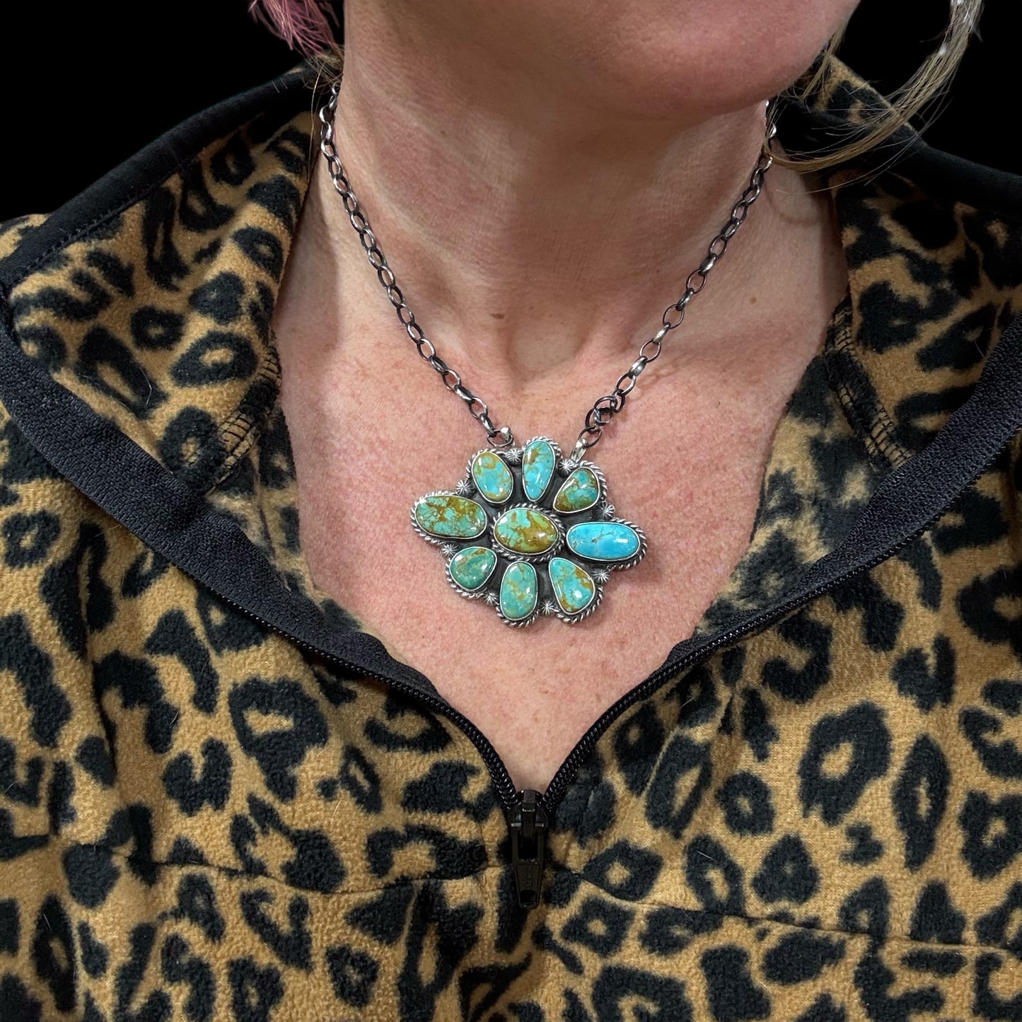 Turquoise Cluster Necklace by Elouise Kee