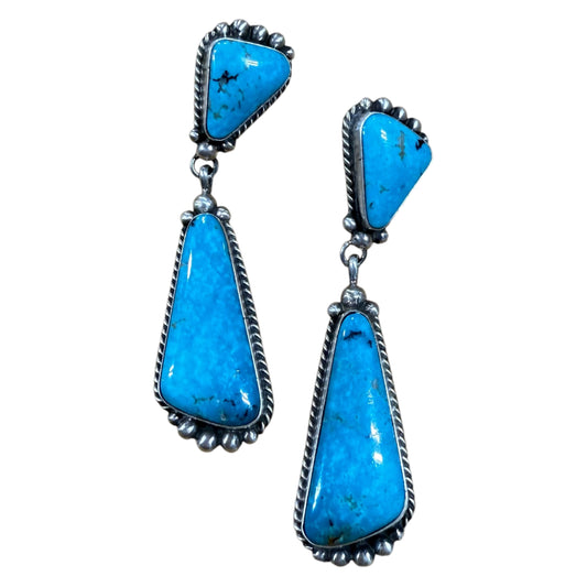 Turquoise Post Dangle Earrings by Elouise Kee