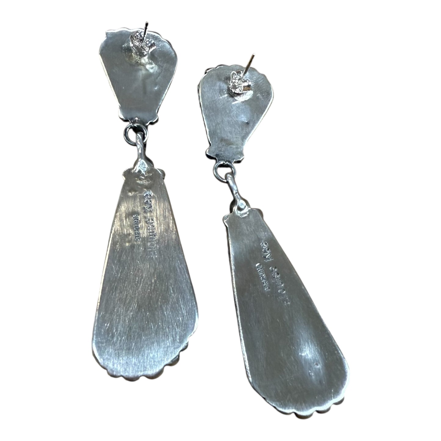 Turquoise Post Dangle Earrings by Elouise Kee