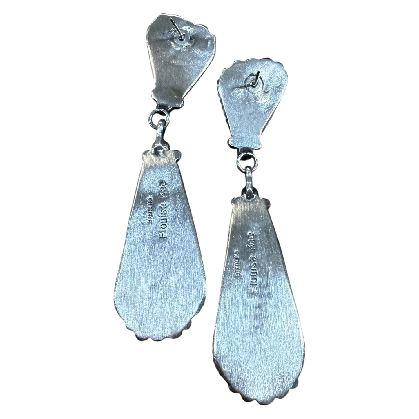 Turquoise Post Dangle Earrings by Elouise Kee