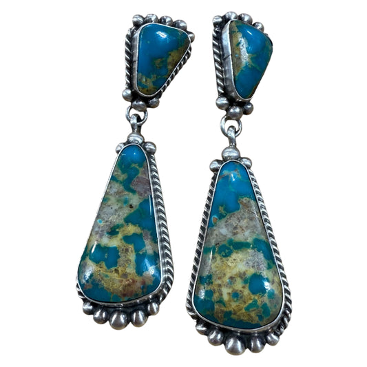Turquoise Dangle Post Earrings by Elouise Kee
