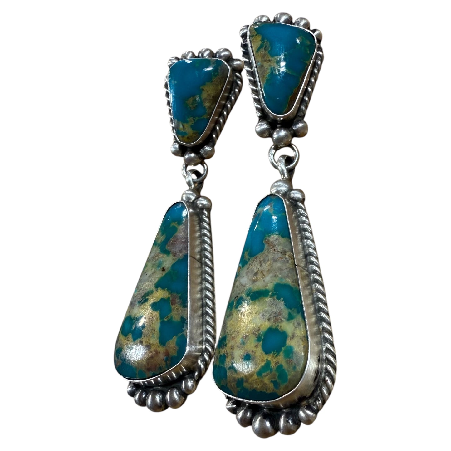 Turquoise Dangle Post Earrings by Elouise Kee