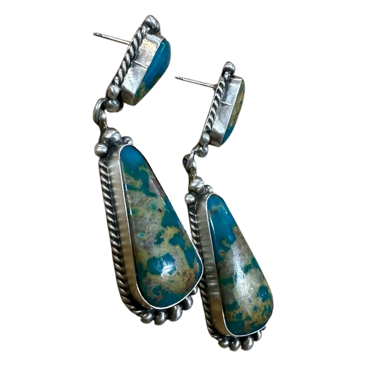 Turquoise Dangle Post Earrings by Elouise Kee