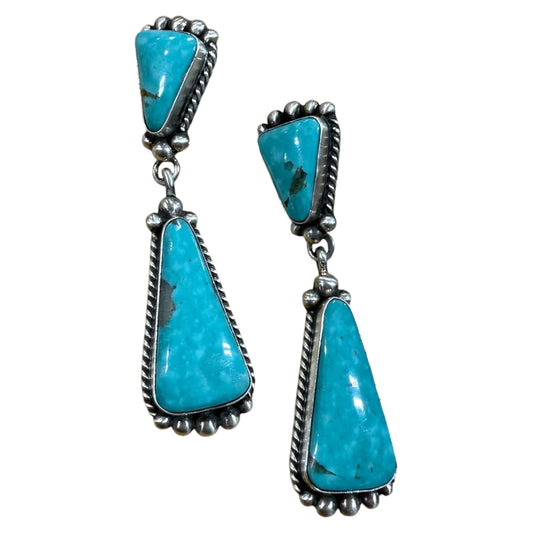 Turquoise Post Dangle Earrings by Elouise Kee
