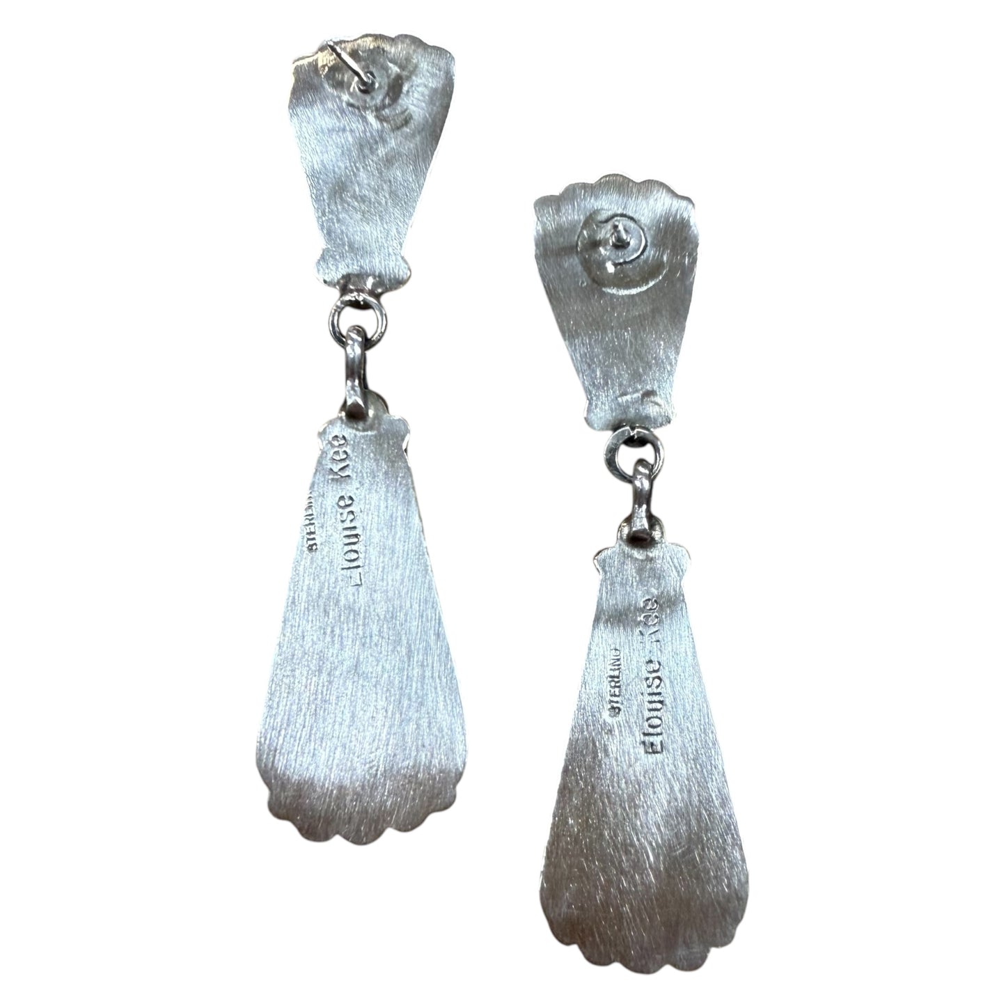 Turquoise Post Dangle Earrings by Elouise Kee