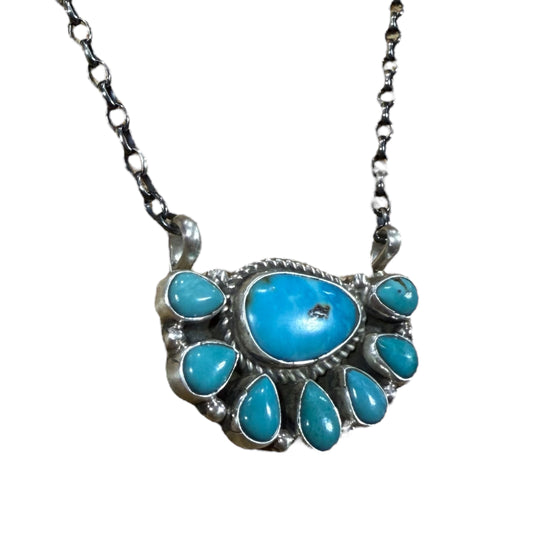 Turquoise 1/2 cluster Necklace by Gerildine James