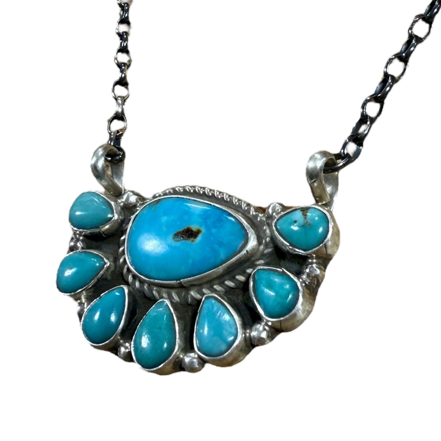 Turquoise 1/2 cluster Necklace by Gerildine James
