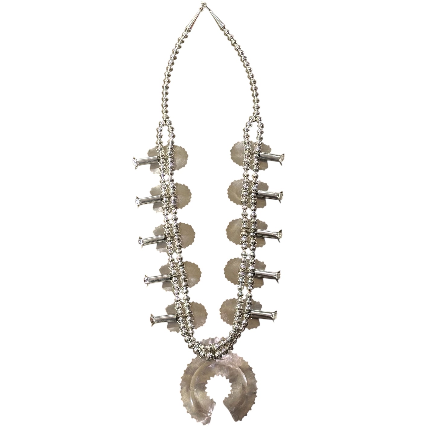 Mixed Block Stone Squash Blossom Necklace Set