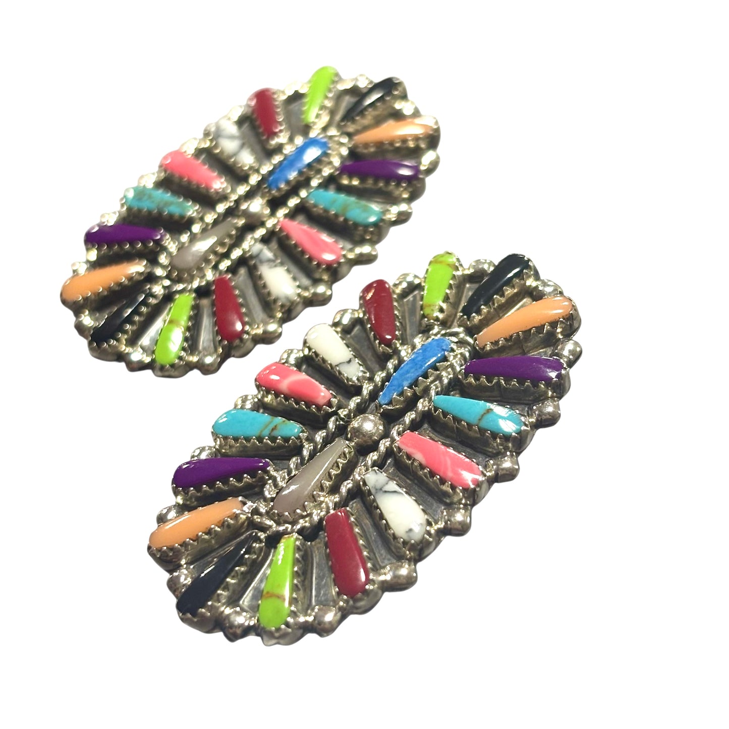 Mixed Block Stone Squash Blossom Necklace Set