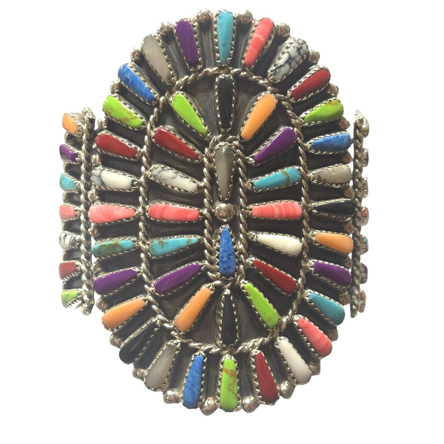 Mixed Block Stone Squash Blossom Necklace Set