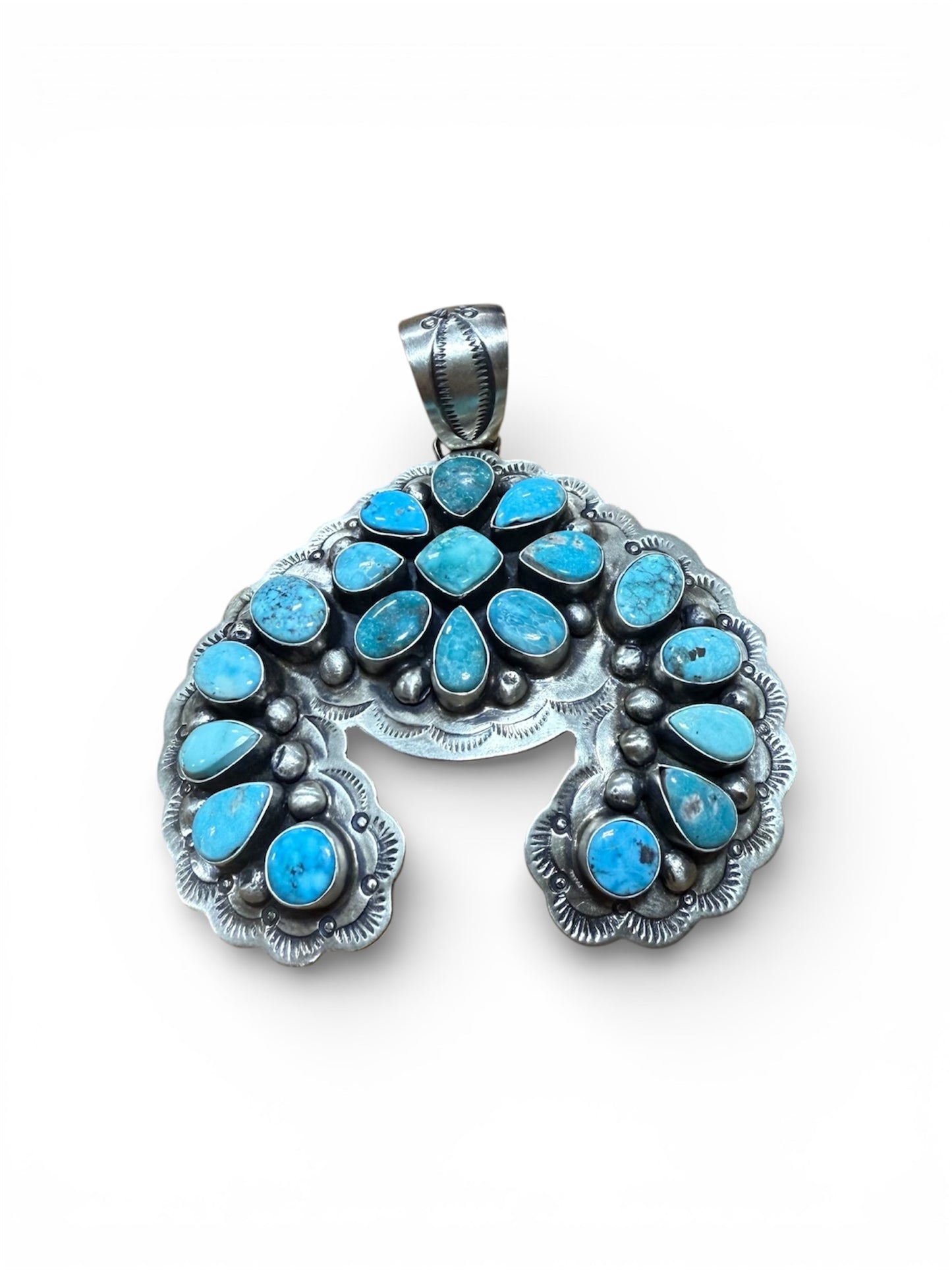 Turquoise Cluster Naja Pendant by Cordell Platero, Navajo