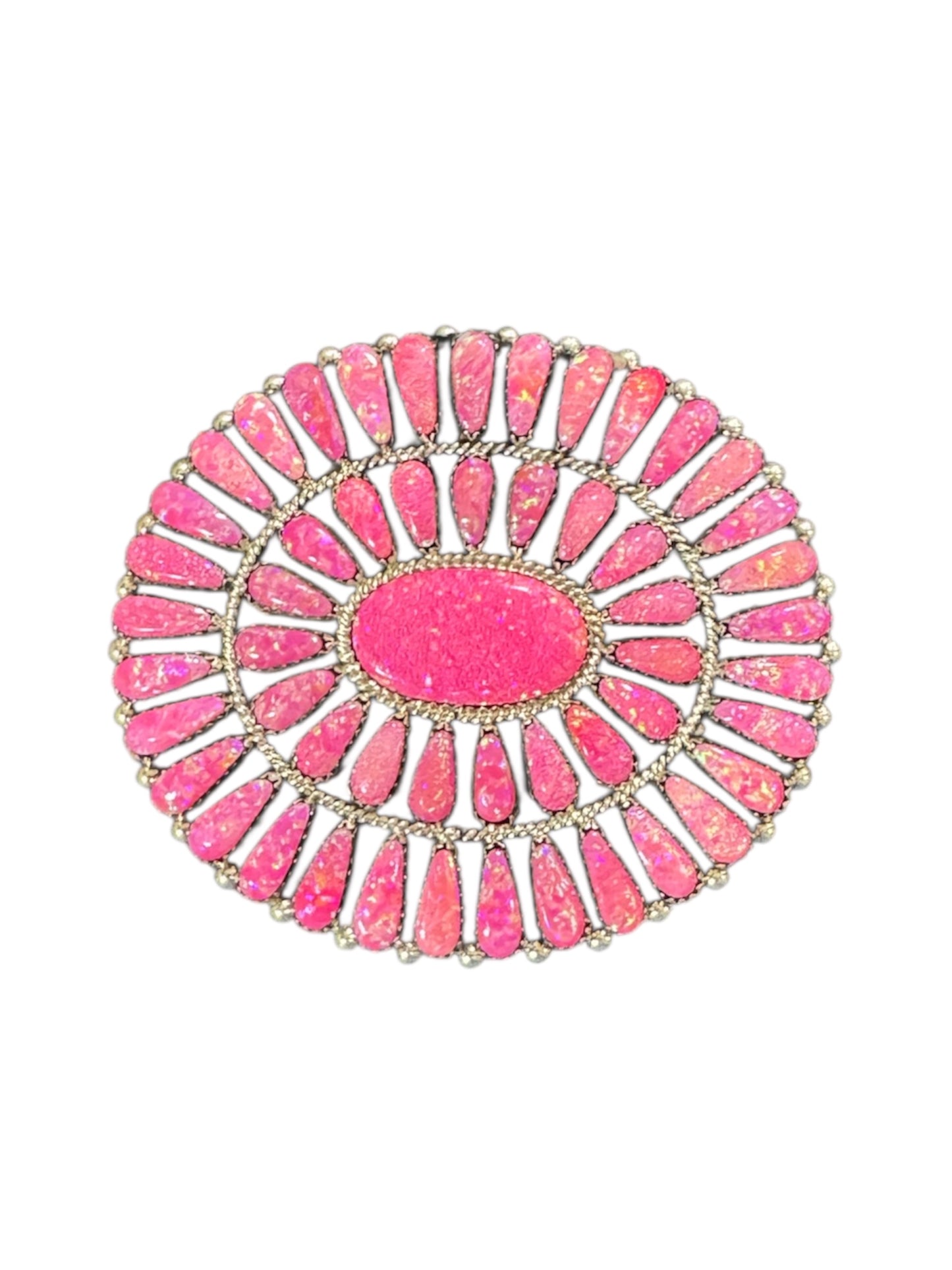 Pink Cluster Buckle by Devin Benally