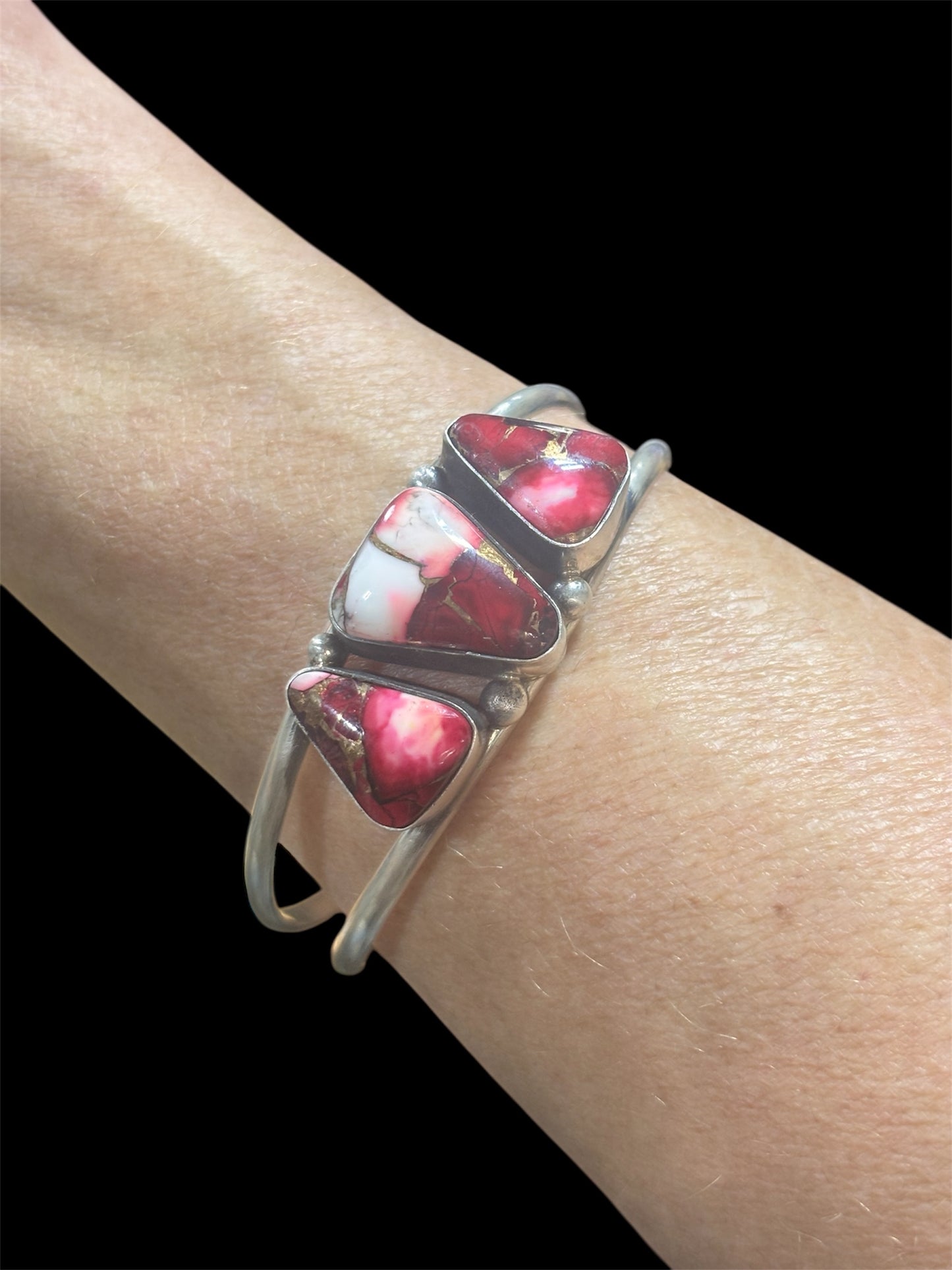 3 Stone Rose Dahlia Cuff #1