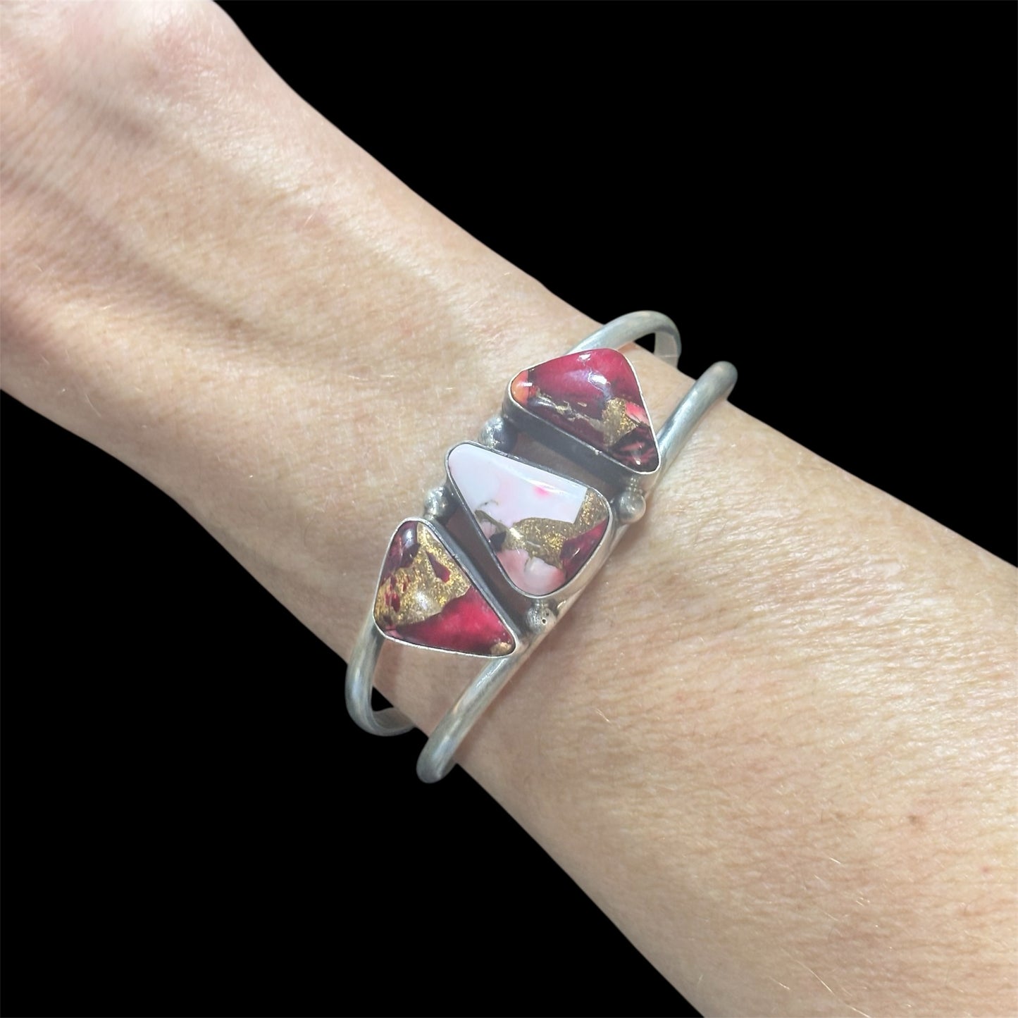 3 Stone Rose Dahlia Cuff #2