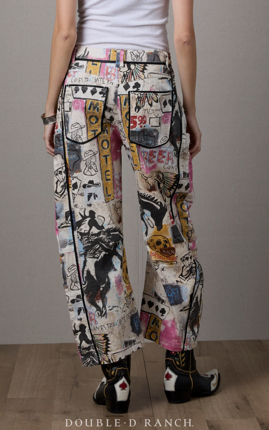 Cowboy Graffiti Denim PANTS by Double D