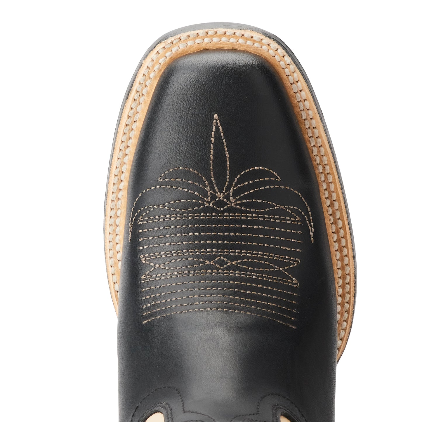 Classic Square Boot - Jet Black and Pale Ivory