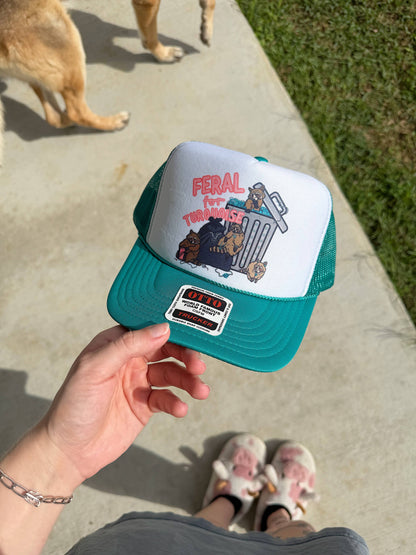Feral For Turquoise Trucker Cap