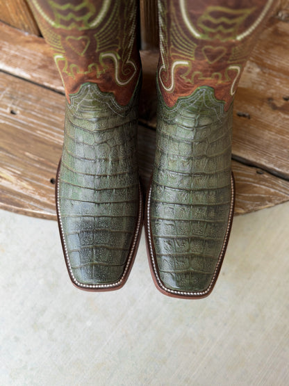 Signature Turquoise Reata Men's Boot – Exotics - The Boudreaux Green Caiman Boot