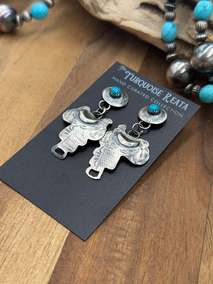 Saddle Earrings #811-12 by Gabriela Yazzie, Navajo