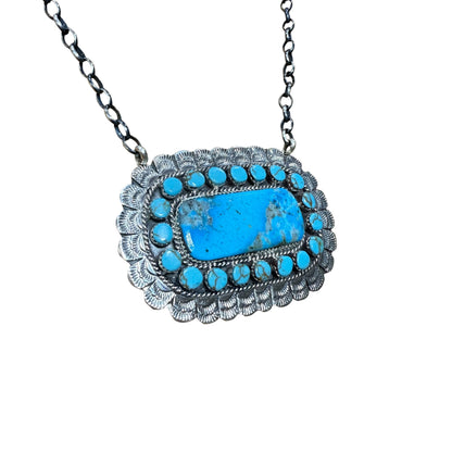 Rectangle Turquoise Necklace By Larry Etcitty