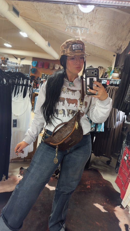 Cowboy Tooled by Harley Rhodes Bum Bag Crossbody