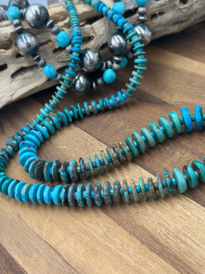 28” Best Seller Turquoise Graduated Rondelle Necklace