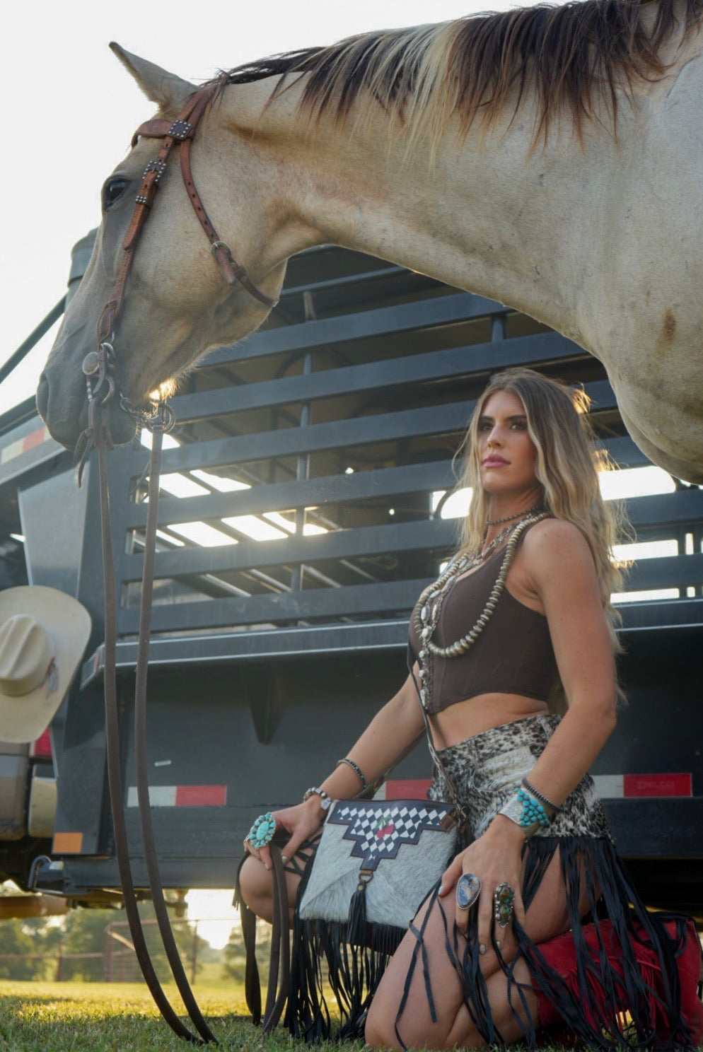 Cowgirl Luxe Cowhide Fringe Shorts