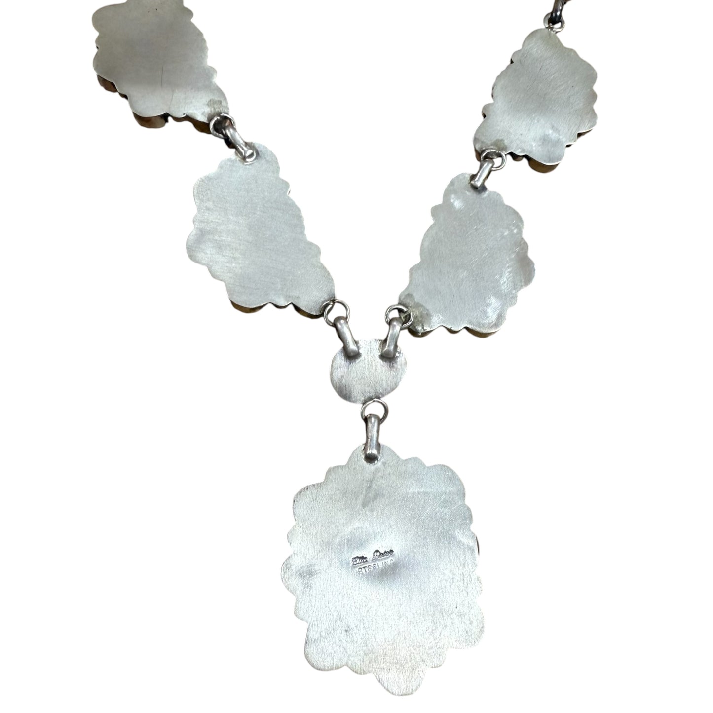 Turquoise Cluster Necklace by Artist Ella Peters, Navajo