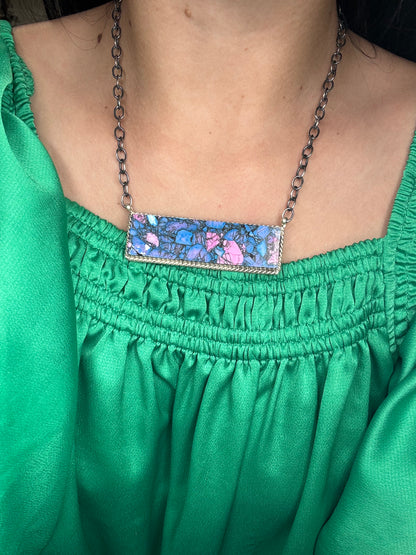 Monarch Mojave #917-44D XL Bar Necklace by Brandon Etcitty, Navajo