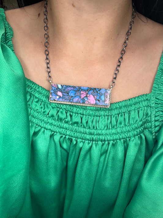 Monarch Mojave #917-44D XL Bar Necklace by Brandon Etcitty, Navajo