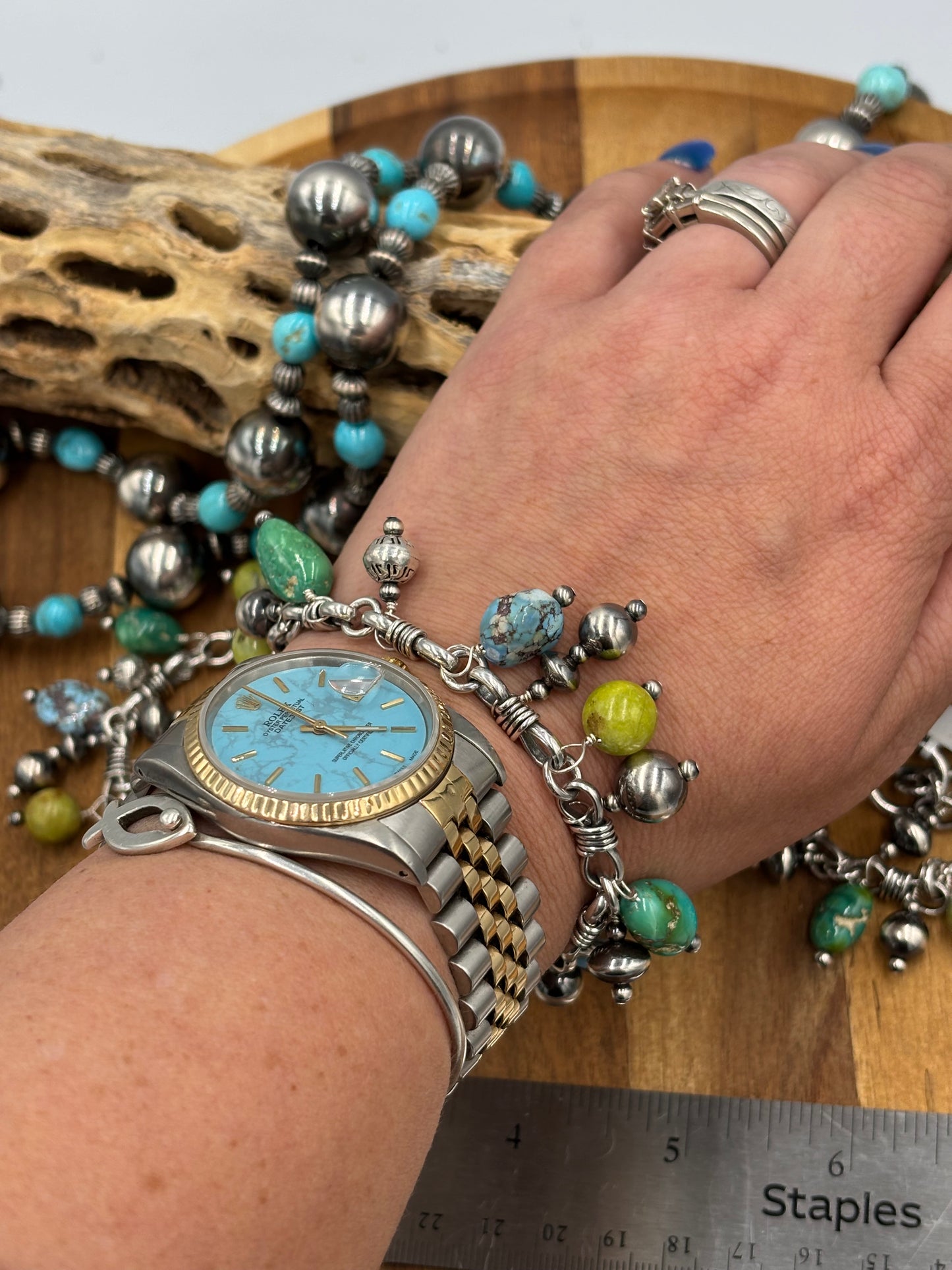 Mixed Turquoise Charm Bracelet