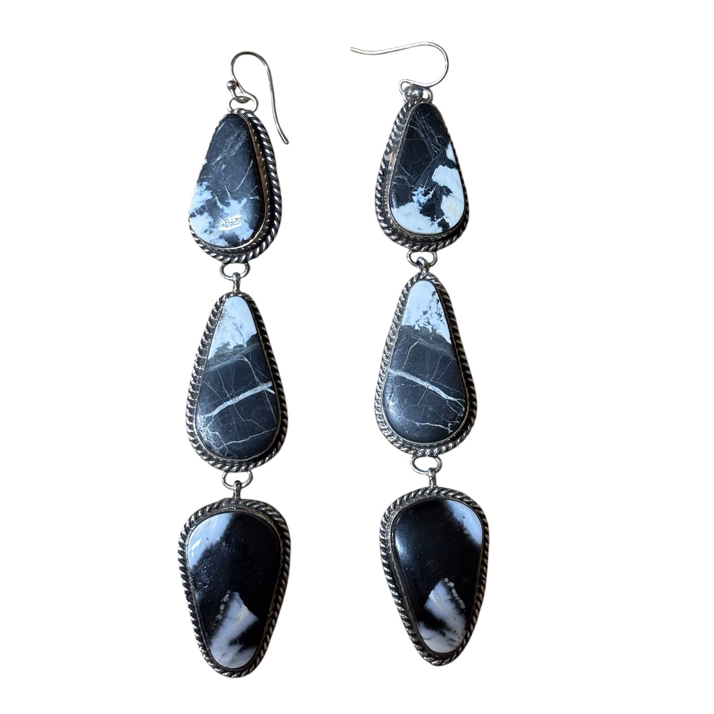 White Buffalo Dangle Earrings