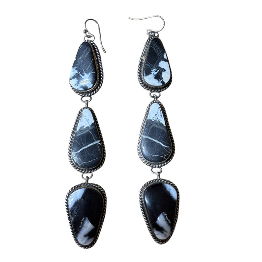 White Buffalo Dangle Earrings