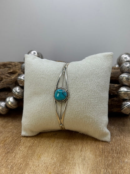 Kingman Turquoise Cuff #7 by Esther White, Navajo