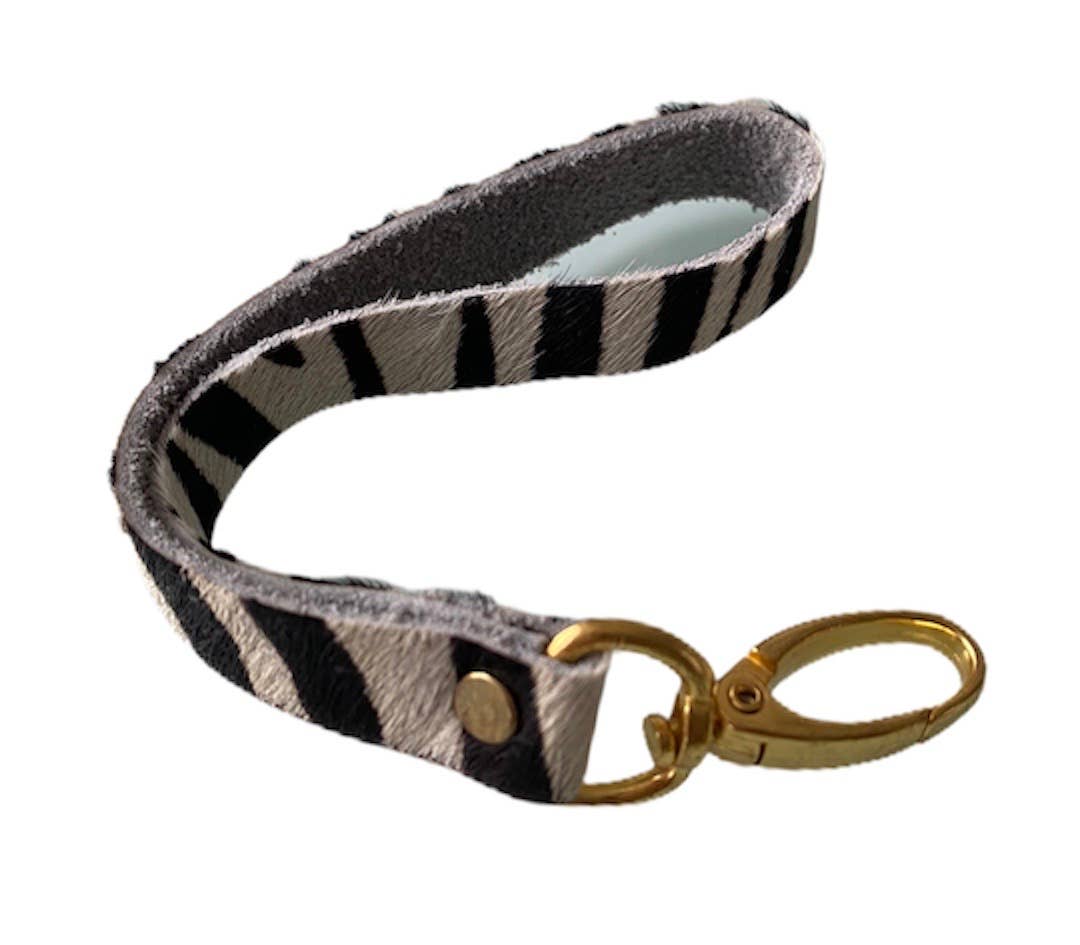 Cowhide- Zebra Fur Wristlet